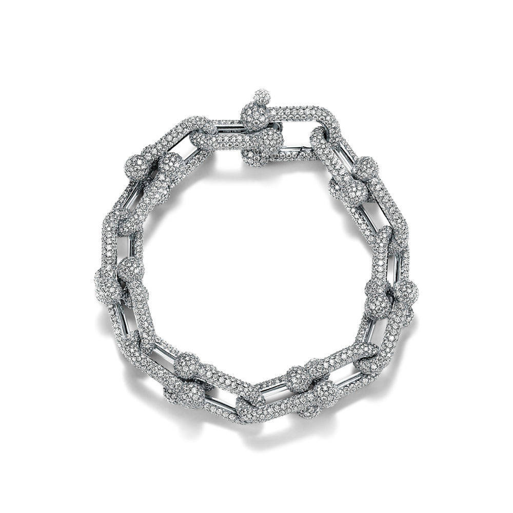 Bracelet Manchette Maillons Acier Raffiné